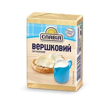 Сир плавлений Вершковий 45% ТМ Славія 4820023265394 фото