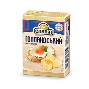 Сир плавлений Голандський 45% ТМ Славія 4820023265370 фото